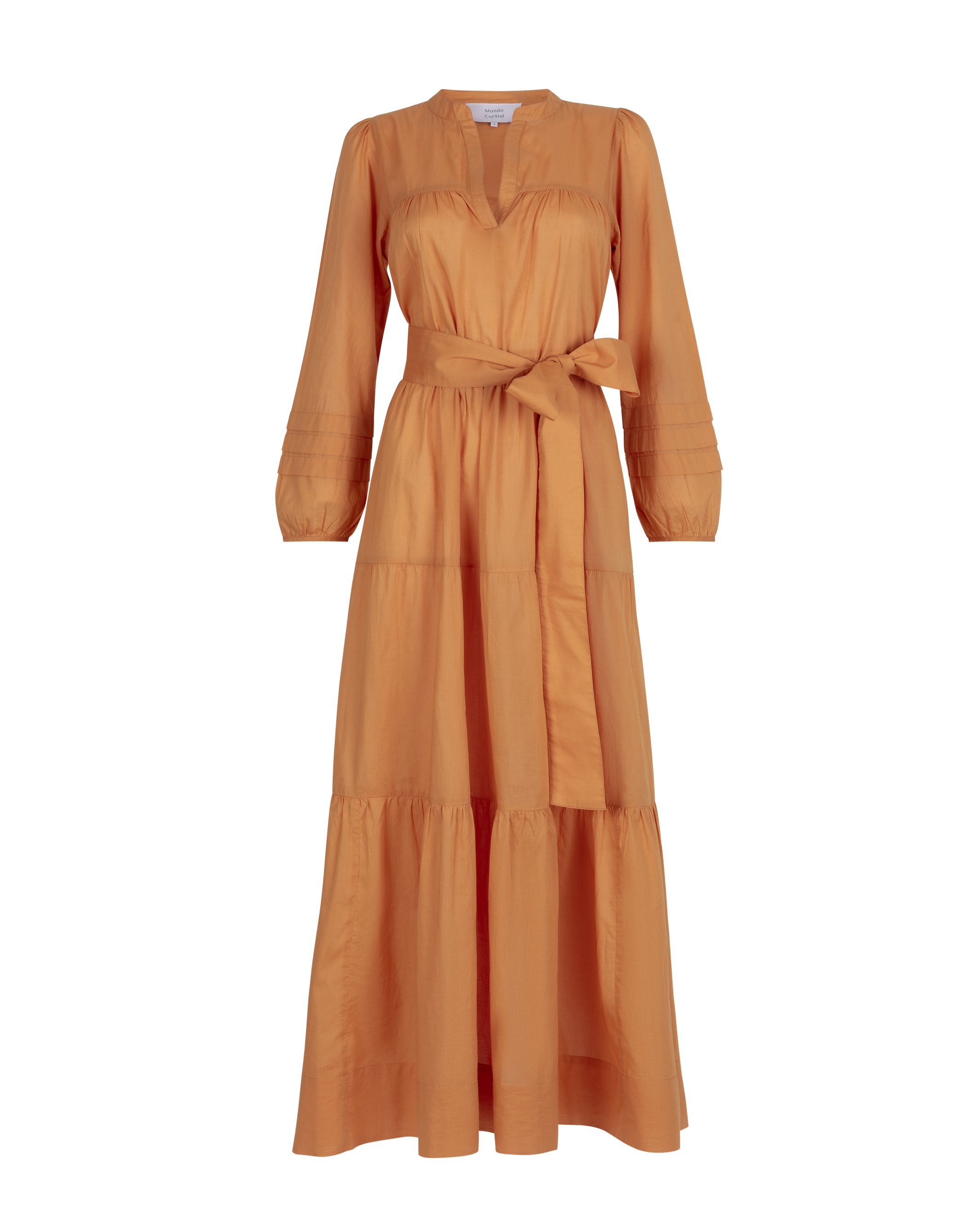 EMILIE  - Tangerine Cotton Dress - Mondo Corsini